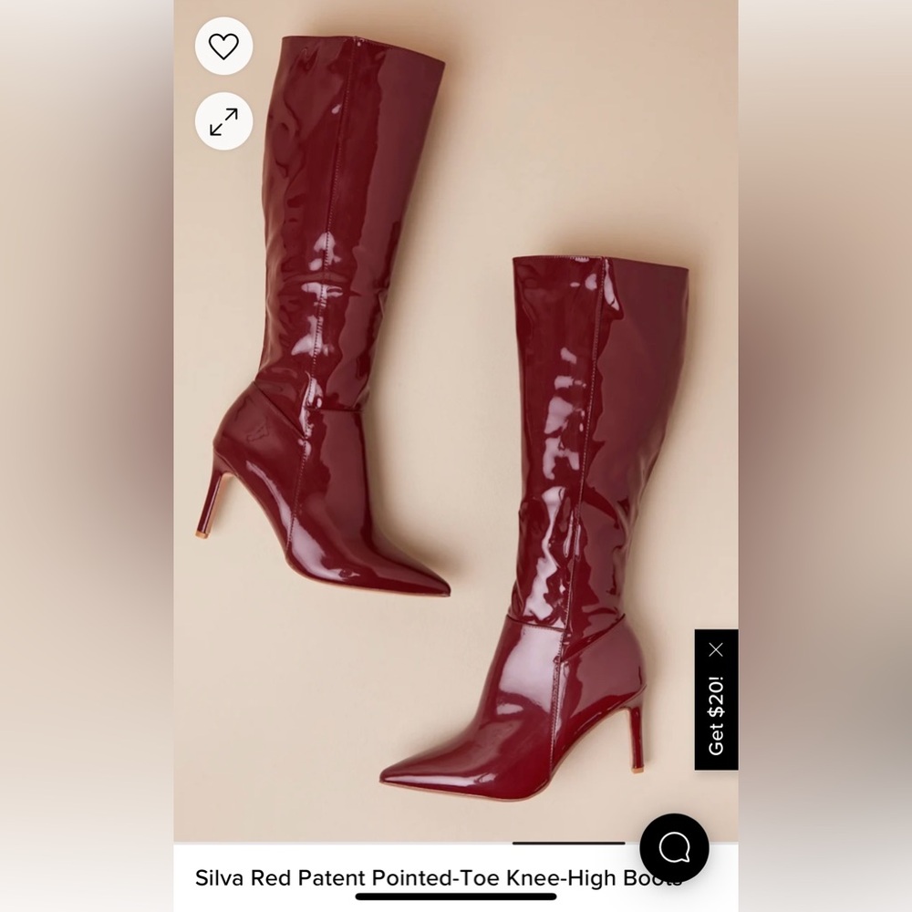Lulus
Silva Red patent boots
NIB